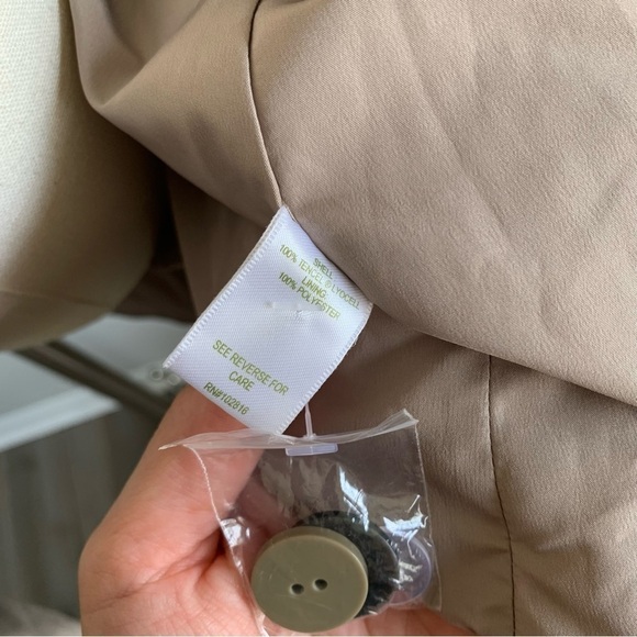 NWT Garnet Hill 100% tencel draped wrap blazer jacket taupe beige size 6 - Picture 4 of 8